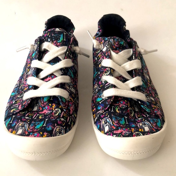 Bobs from Sketchers Memory Foam 10 Sneaker Shoe Dog Design Black Multi Excellent - Picture 2 of 12